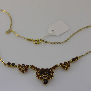 Vintage Collier mit Granat / 333er 8 Karat Gelgold 40cm