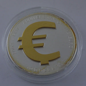 First Anniversary of the Euro / Skulpturmünze / Rep. Nauru / 999er Silber