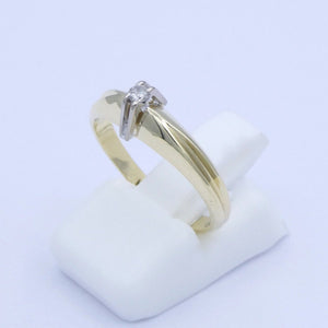 Damenring 585er - 14 Karat Gelbgold mit Brilliant ca. 0.05 ct. / 51 16,2 mm Ø