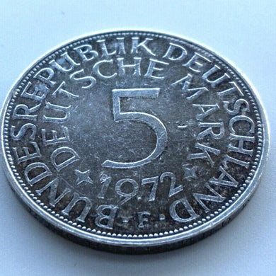 5 Deutsche Mark Silberadler 1972 F