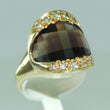 Laden Sie das Bild in den Galerie-Viewer, Damen Ring 750er Gold mit Rauchquarz &amp; Brillianten ca. 0.30 ct - 58 18,4 mm Ø *
