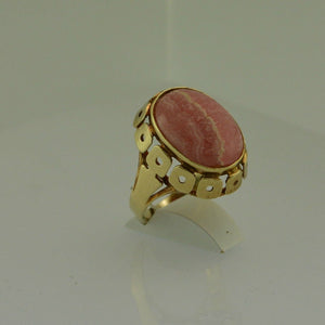 Vintage Damen Ring mit Rosenquarz 333er - 8 Karat Gelbgold - 55 17,5 mm Ø *