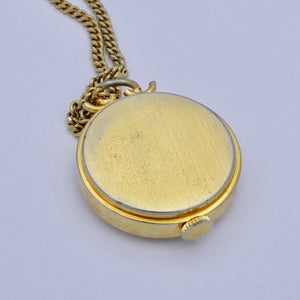 GENEVE 17 Jewels Halsketten Uhr - Anhänger / Handaufzug / vergoldet