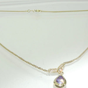 Damen Collier 925er Silber vergoldet mit Amethyst & Zirkonia