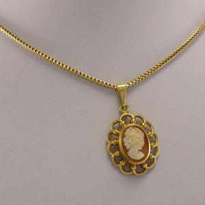 Vintage Kette mit Anhänger Gemme 333er 8 Karat Gold