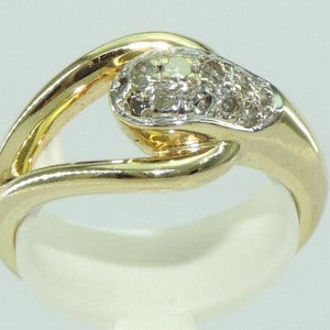 Vintage Damen Ring 585er Gold mit Diamanten ca. 0.15 ct - 52 16,5 mm Ø