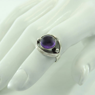 Vintage Damenring 925er Silber mit Amethyst 51 16,2 mm Ø