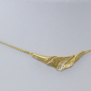 Vintage Collier mit 0.10 ct. Diamant / 333er 8 Karat Gold / ca. 44,0 cm