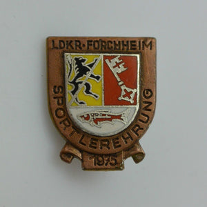 Anstecknadel - "Sportlerehrung 1975" / Landkreis Forchheim