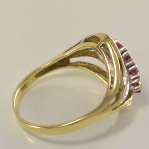 Vintage Damen-Ring mit 0.20 ct. Diamanten & Rubine 585er 14K Gold 55 17,5 mm Ø*