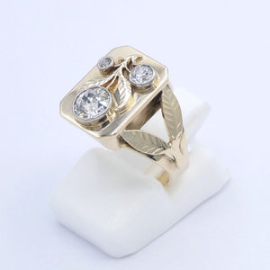 Damenring Diamanten 585er - 14 Karat Rotgold ca.0.65 ct. / 49 15,6 mm Ø