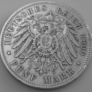 5 MARK OTTO KÖNIG 1900 D VON BAYERN MÜNZE SILBER