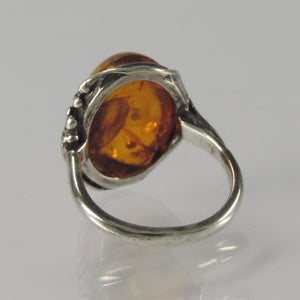 Vintage Ring - mit Bernstein / 925er Silber