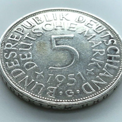 5 Deutsche Mark Silberadler 1951 G