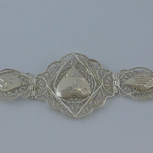 Damen Armband - ägyptischen Symbolen / 925 Silber / ca. 18 cm