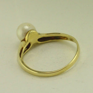 Vintage Ring mit Perle / 585er - 14 Karat Gelbgold 54 17,5 mm Ø *