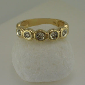 Damenring 0.15 ct. Brillanten / 585er 14 Karat Gold 58 18,1 mm Ø *