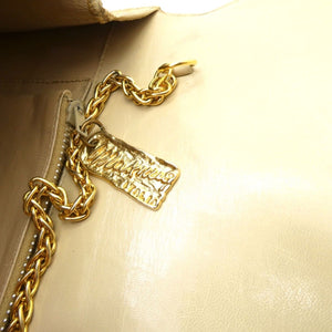 Vintage Cesare Piccini echte Schlangenleder Handtasche Schulterkette Vergoldet
