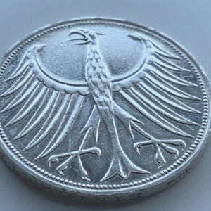 5 Deutsche Mark Silberadler 1969 F