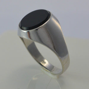 Vintage Unisex Ring Onyx / 835 Silber 60 19,1 mm Ø