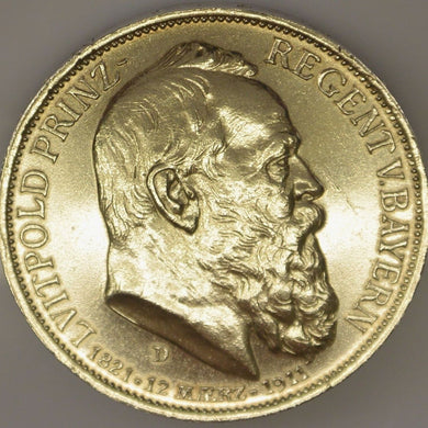 3 Mark Dt. Reich Silber Silbermünze // Luitpold Prinz Regend V. Bayern / 1911 D