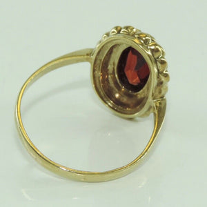 Vintage Damenring mit Granat / 333er 8 K Gold - 59 18,8 mm Ø *