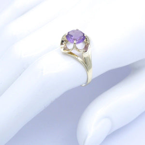 Vintage Damenring mit Amethyst / 333er 8 Karat Gelbgold 61 19,4 mm Ø *