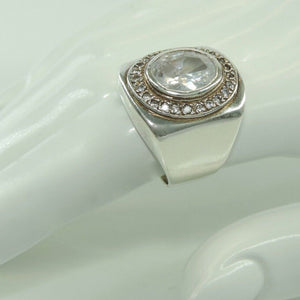 Vintage Damen Ring mit Zirkonia / 925er Silber - 57 18,1 mm Ø