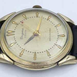 Vintage Dugena Festa Walzgold Double 20 Mikron Handaufzug Herrenuhr