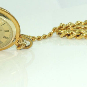 Vintage Dugena Taschenuhr mit Kette - Handaufzug - Vergoldet