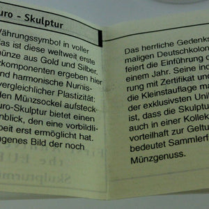 First Anniversary of the Euro / Skulpturmünze / Rep. Nauru / 999er Silber