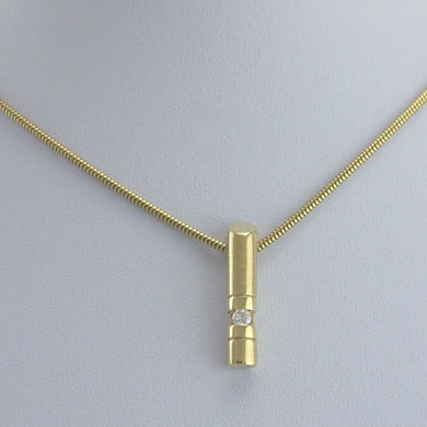 Kette & Anhänger mit 0.10 ct. Brillant / 585er 14 Karat Gold / ca. 45 cm