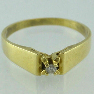 Vintage Ring mit 0.05 ct Diamant / 585er 14 Gold Karat 59 18,8 mm Ø *