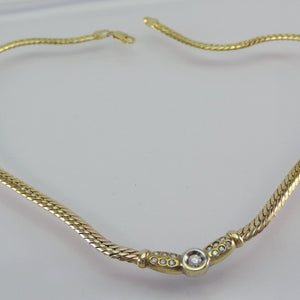 Collier mit ca. 0.70 ct. Diamanten / 585er 14 K Gold / ca. 44 cm