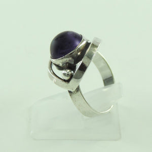 Vintage Damenring 925er Silber mit Amethyst 51 16,2 mm Ø