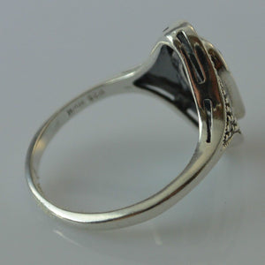 Unisex Ring Onyx mit Markasiten / 925 Silber