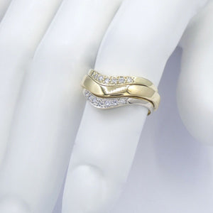 Damenring 750er -18 Karat Gelbgold mit Diamanten ca. 0.20 ct. / 53 16,8 mm Ø