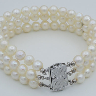 Vintage Perlen-Armband - 925er Silber Verschluss - 21 cm