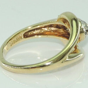 Vintage Damen Ring 585er Gold mit Diamanten ca. 0.15 ct - 52 16,5 mm Ø