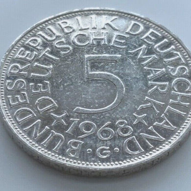 5 Deutsche Mark Silberadler 1968 G