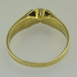 Vintage Ring mit 0.05 ct Diamant / 585er 14 Gold Karat 59 18,8 mm Ø *