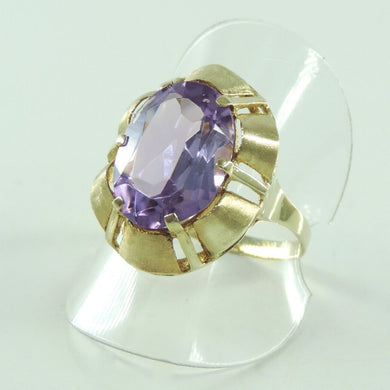 Vintage Damen Ring 333er 8 Karat Gelbgold /mit Amethyst 61 19,4 mm Ø *