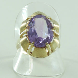 Vintage Damen Ring 333er 8 Karat Gelbgold /mit Amethyst 61 19,4 mm Ø *