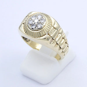 Unisexring 585er - 14 Karat Gelbgold mit Diamanten ca. 0.35 ct. / 58 18,4 mm Ø