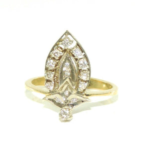 Vintage Damenring 583er Gold mit Diamanten ca. 0.50 ct / 59 18,8 mm Ø *