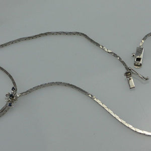 Collier mit "Saphire" / 835 Silber / ca. 40,0 cm