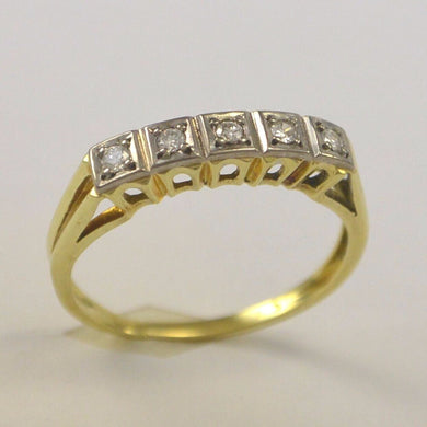 Vintage Damenring mit 0.20 ct. Diamanten / 585er 14 Karat Gold 55 17,5 mm Ø *