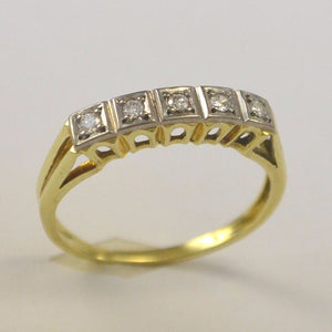 Vintage Damenring mit 0.20 ct. Diamanten / 585er 14 Karat Gold 55 17,5 mm Ø *