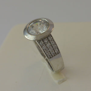 Damen Solitär-Ring - mit Zirkonia/ 925er Silber 55 17,5 mm Ø