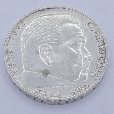 Drittes Reich 5 Reichsmark Silbermünze 1936 E